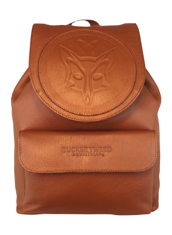 Tucker Tweed Equestrian Leather Handbags Fox Hunting Chestnut Brandywine Backpack: Fox Hunting
