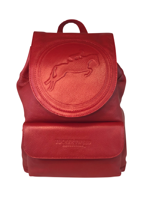 Tucker Tweed Equestrian Leather Handbags Hunter Jumper -Red Brandywine Backpack: Hunter/Jumper