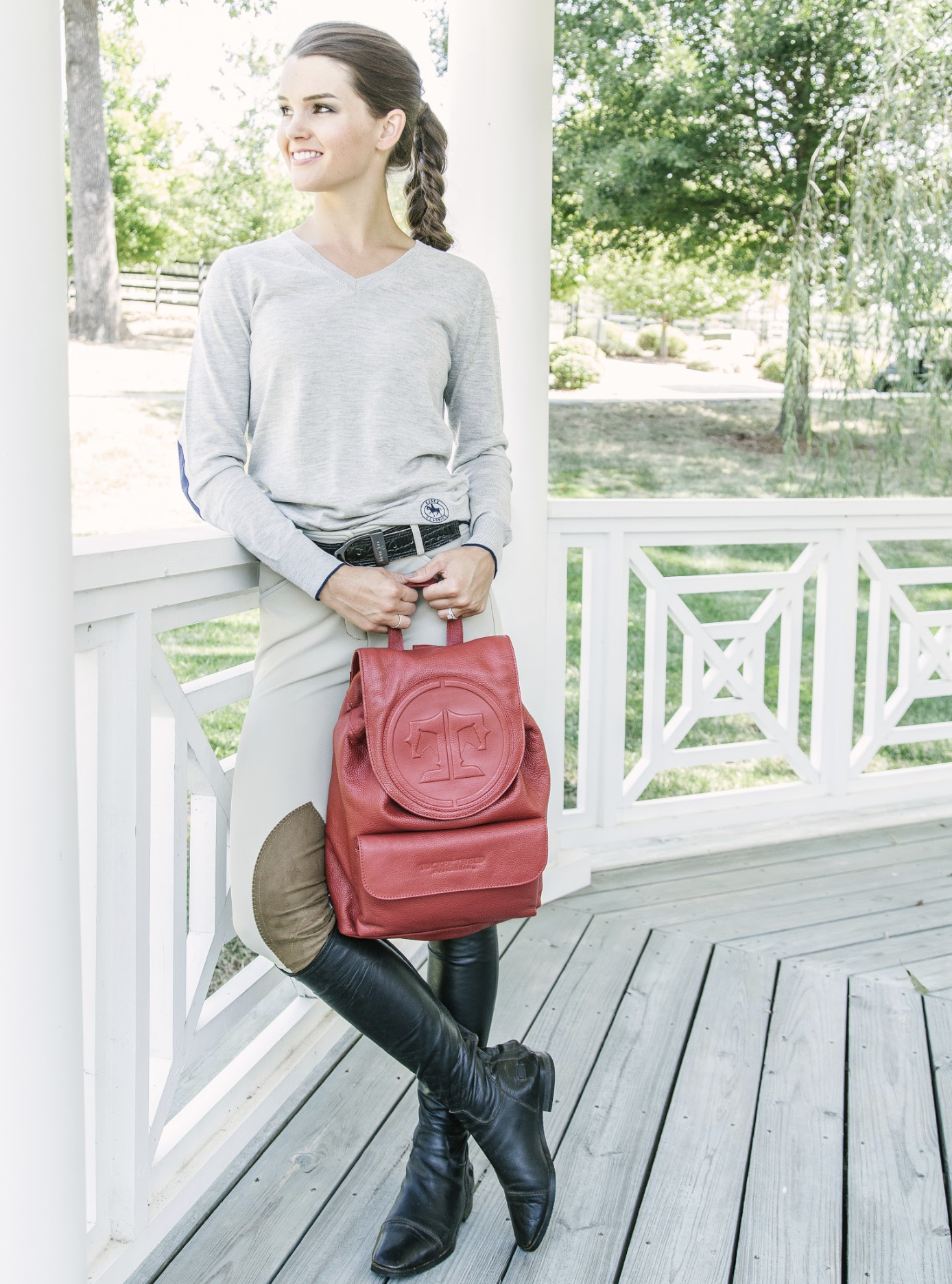 Tucker Tweed Equestrian Leather Handbags Brandywine Backpack: Signature