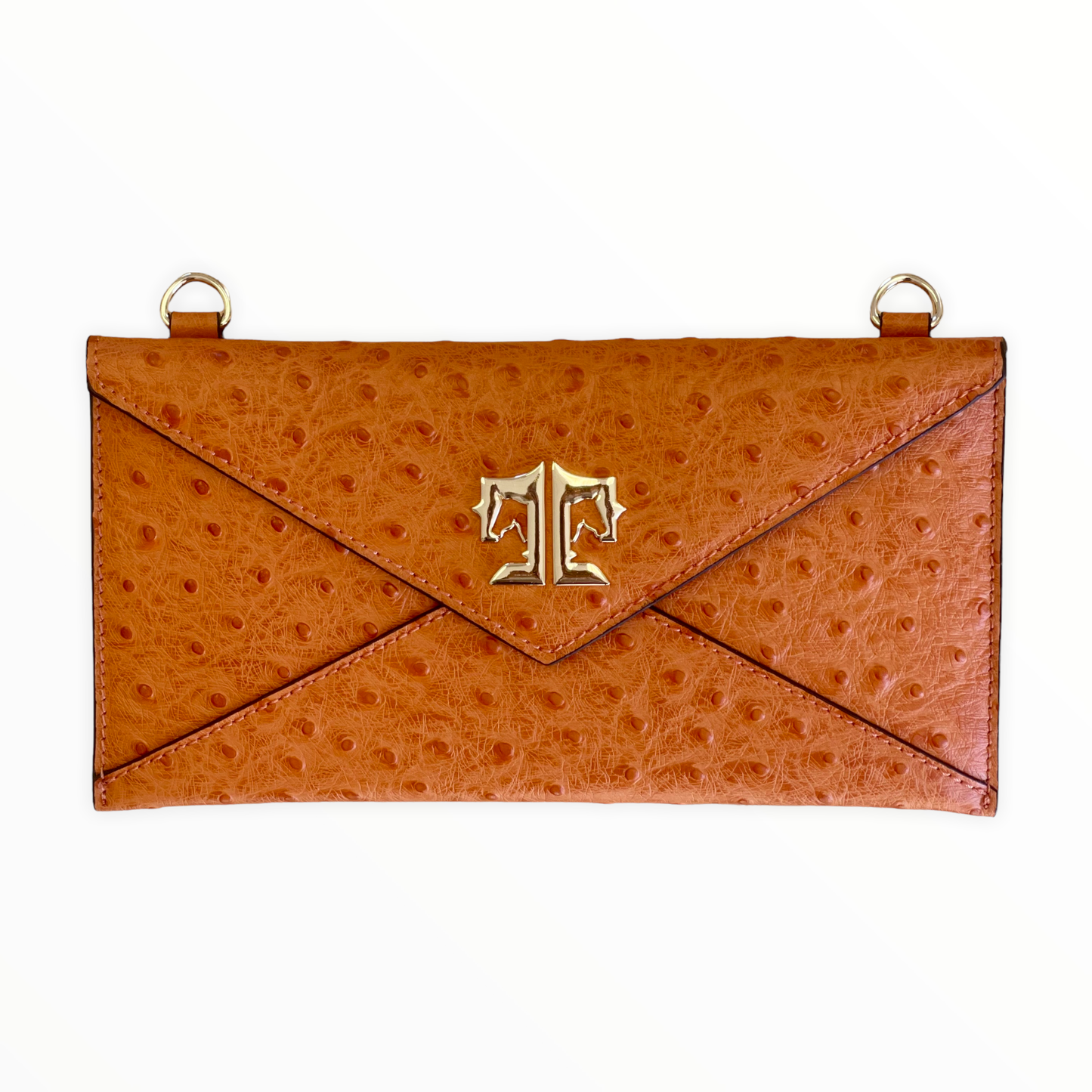 Tucker Tweed Equestrian Brown Ostrich Cor De Star Clutch