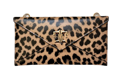 Tucker Tweed Equestrian Leather Handbags Leopard Cor De Star Clutch