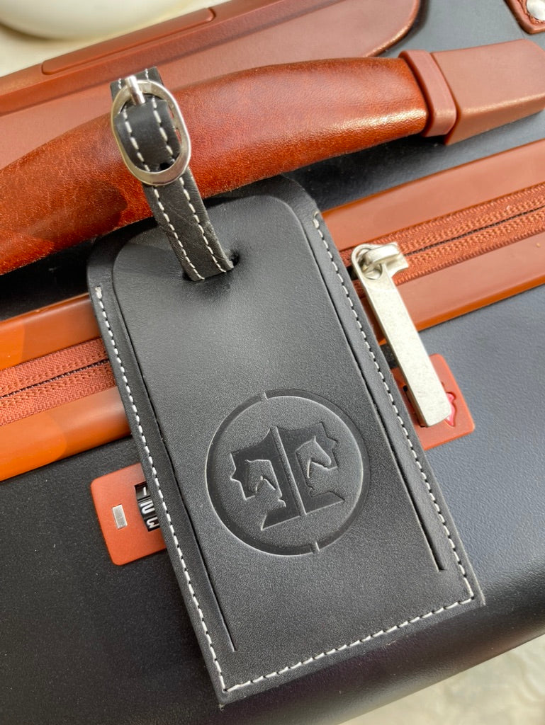 Tucker Tweed Equestrian Leather Luggage Tags