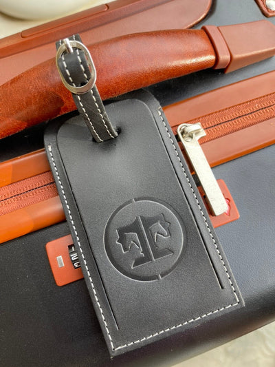 Tucker Tweed Equestrian Leather Luggage Tags