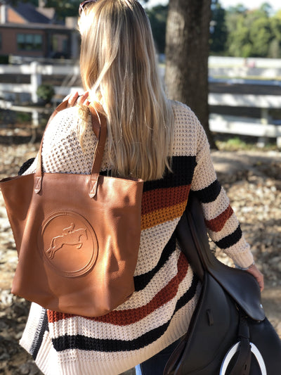 Tucker Tweed Equestrian Leather Handbags Sonoma Shoulder Bag: Foxhunting