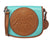 Tucker Tweed Leather Handbags Turquoise/Chestnut / Dressage The Camden Crossbody: Dressage