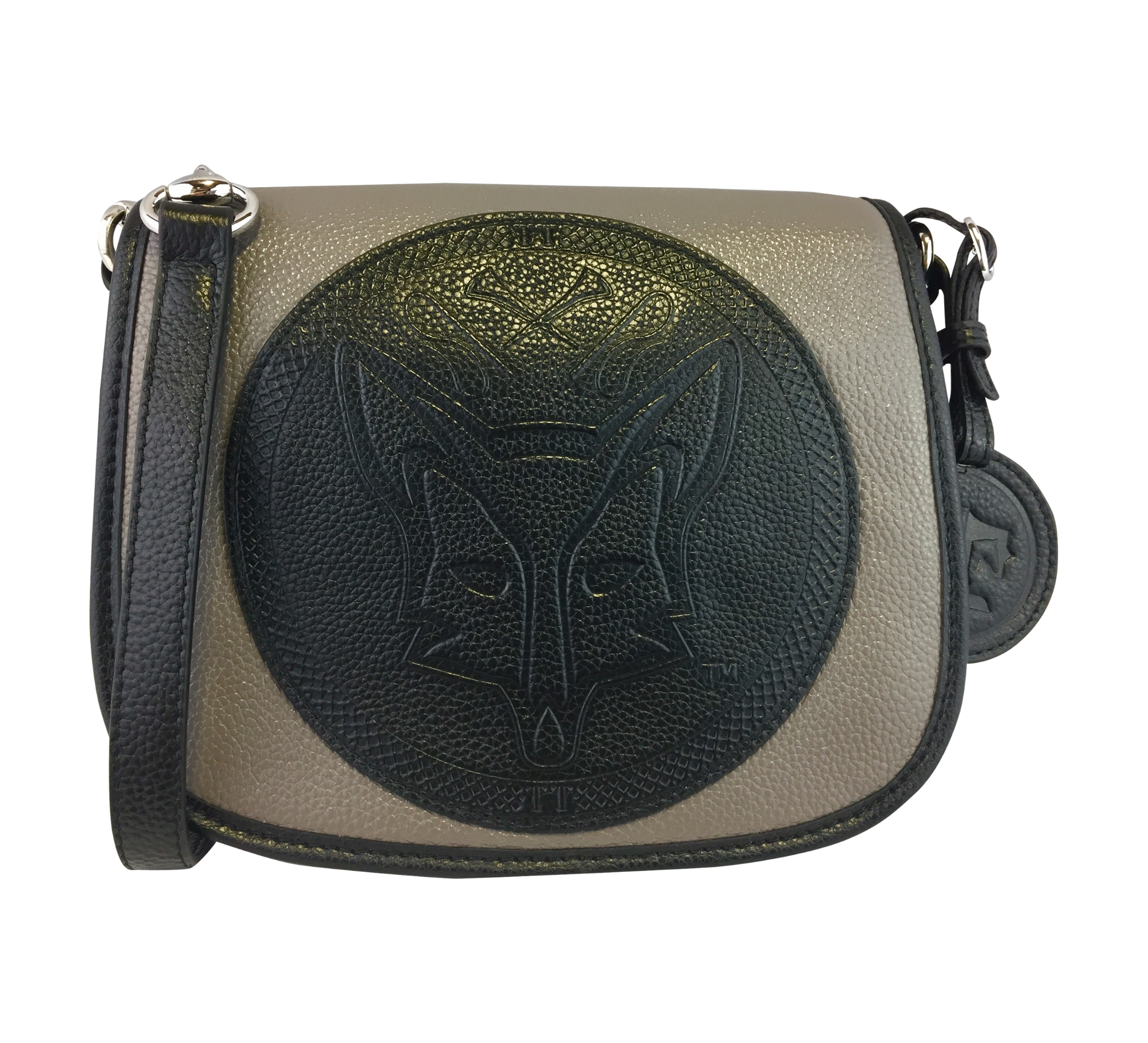 Tucker Tweed Leather Handbags Grey/Black / Foxhunting The Camden Crossbody: Foxhunting