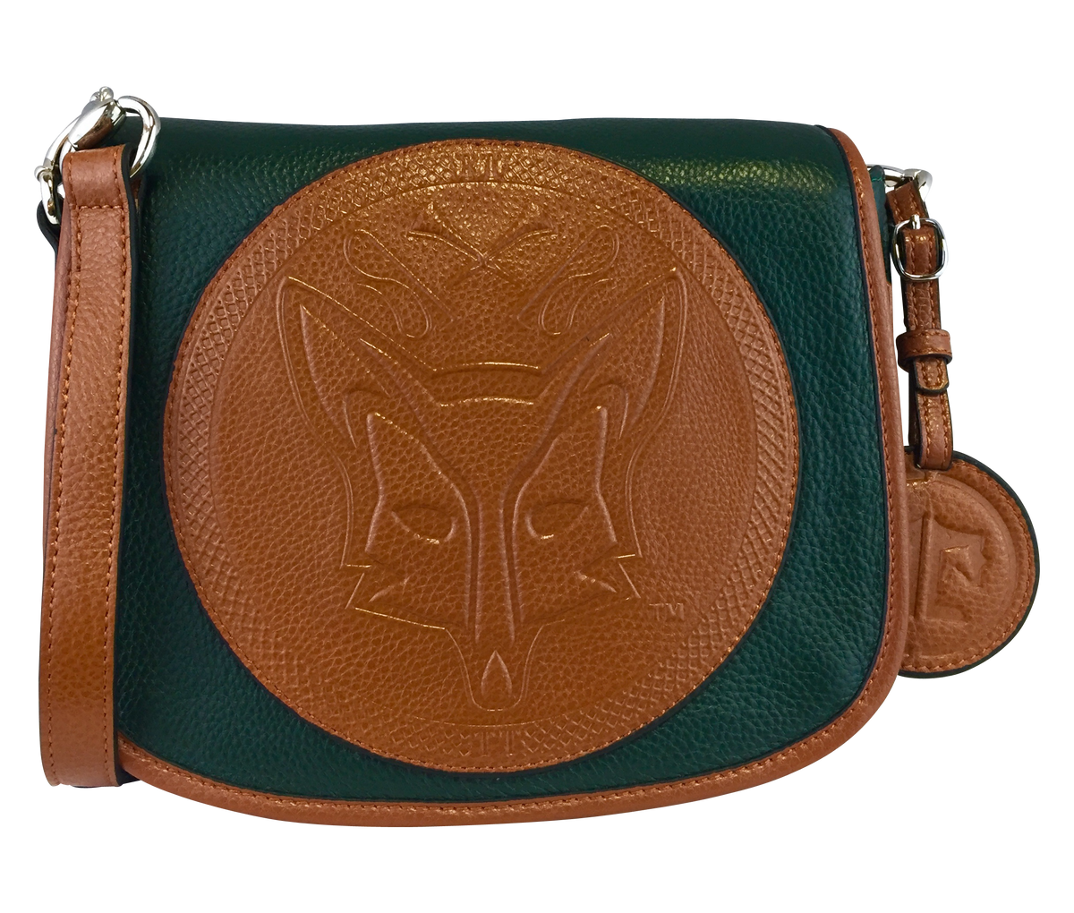 Tucker Tweed Leather Handbags Hunter Green/Chestnut / Foxhunting The Camden Crossbody: Foxhunting