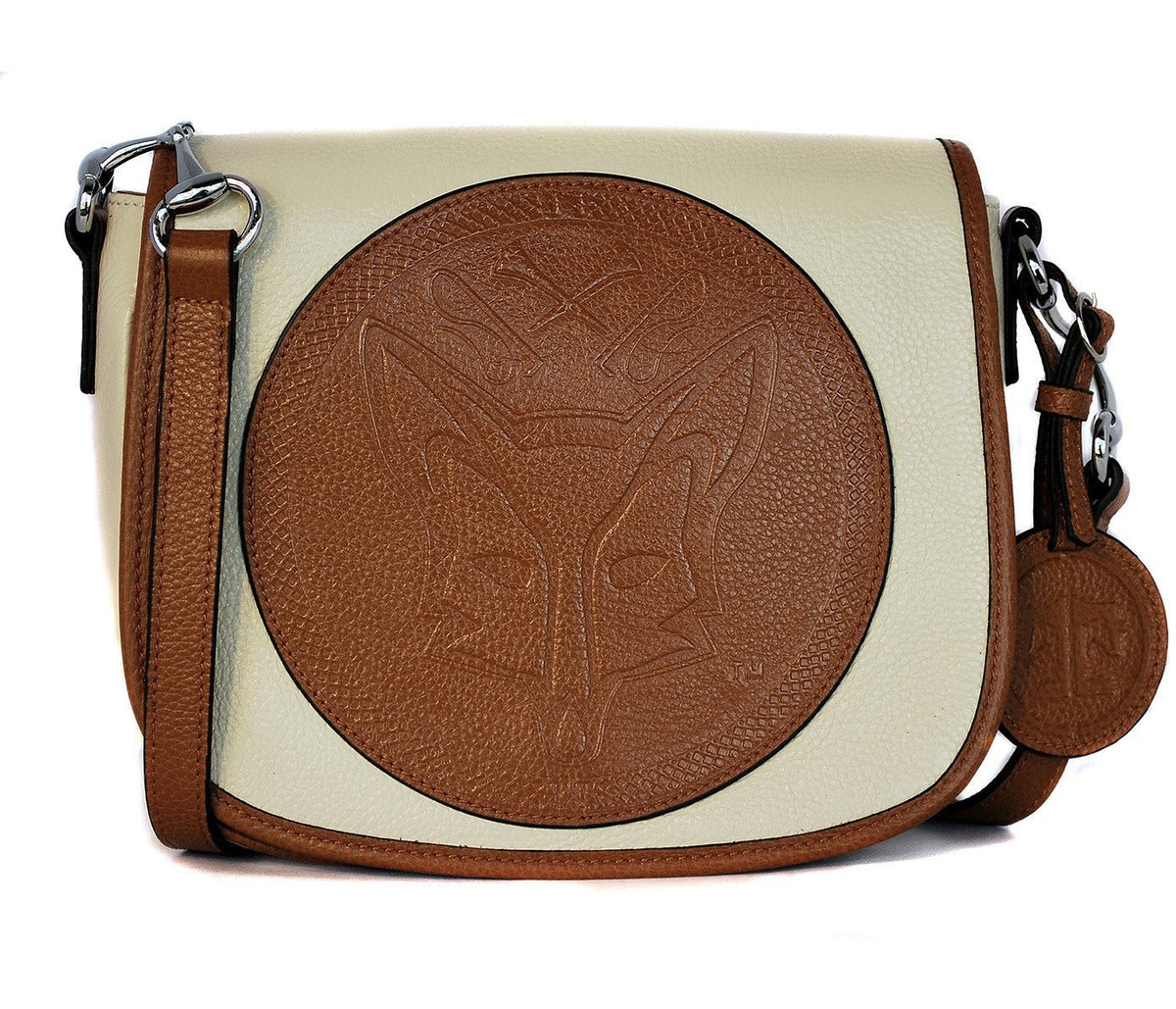Tucker Tweed Leather Handbags Ivory/Chestnut / Foxhunting The Camden Crossbody: Foxhunting