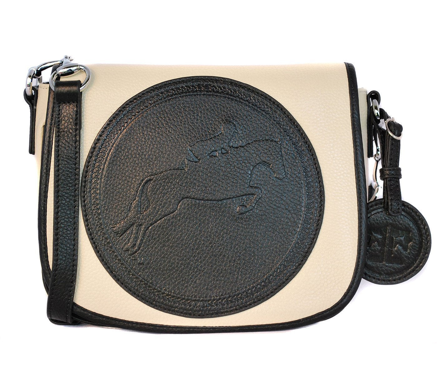 Tucker Tweed Leather Handbags Ivory/Black / Hunter/Jumper The Camden Crossbody: Hunter/Jumper