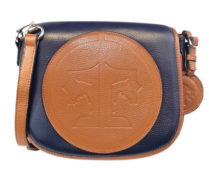 Tucker Tweed Leather Handbags Navy/Chestnut / Signature The Camden Crossbody: Signature
