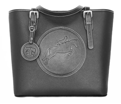 Tucker Tweed Leather Handbags Black The James River Carry All: Hunter/Jumper