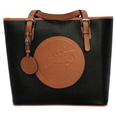 Tucker Tweed Leather Handbags Black/Chestnut The James River Carry All: Hunter/Jumper