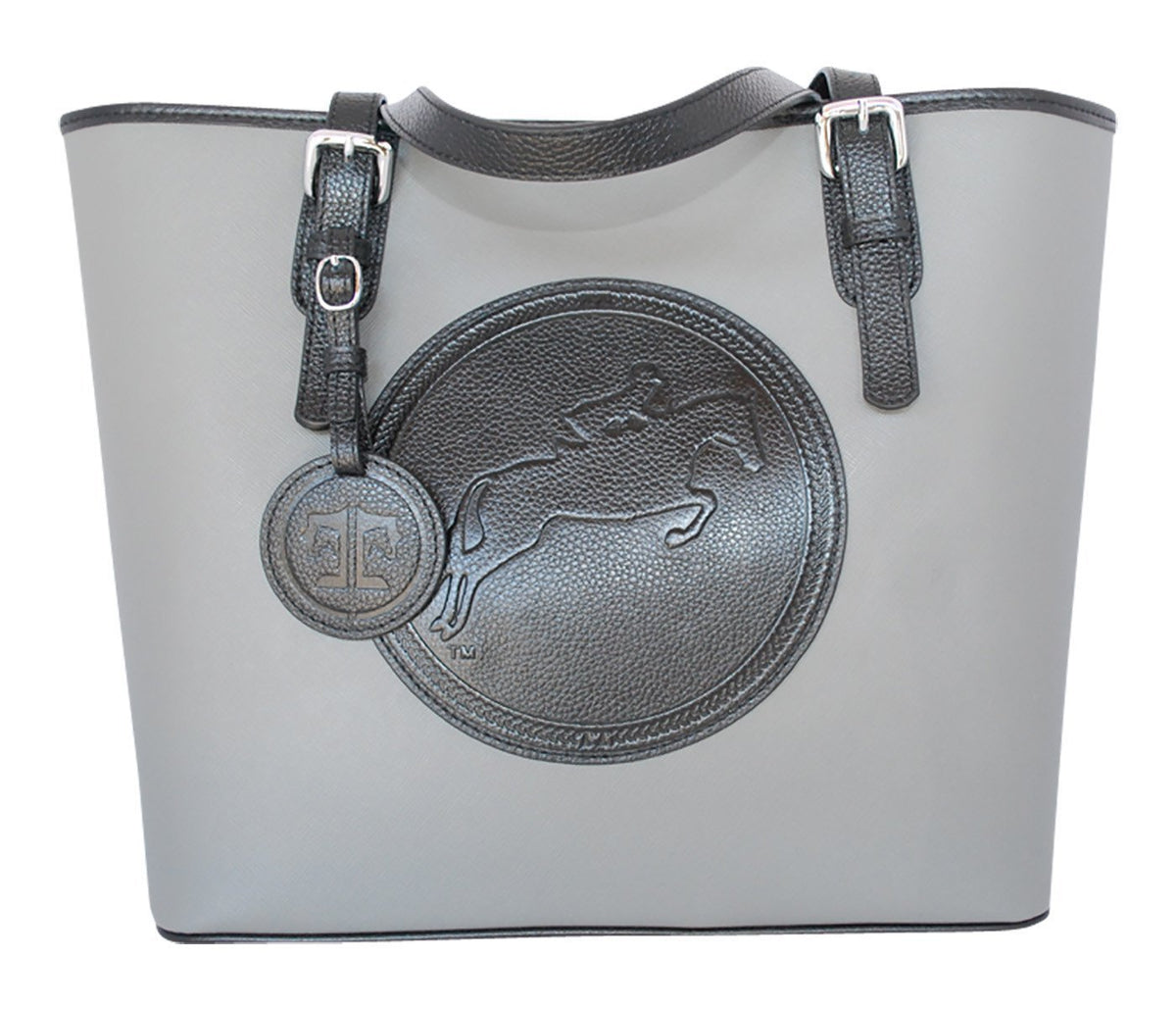 Tucker Tweed Leather Handbags Grey/Black The James River Carry All: Hunter/Jumper