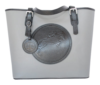 Tucker Tweed Leather Handbags Grey/Black The James River Carry All: Hunter/Jumper