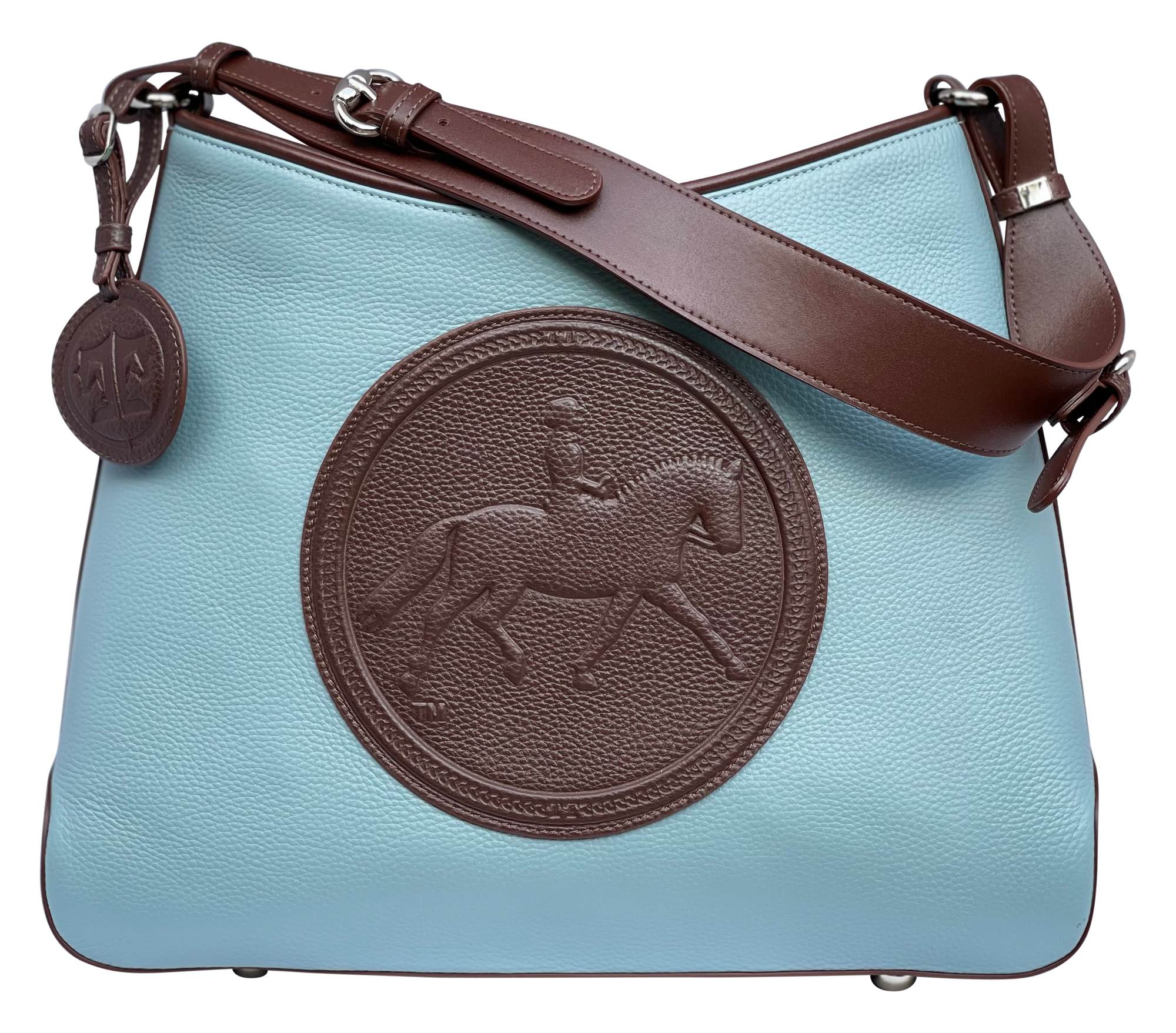 Tucker Tweed Leather Handbags Sky Blue/Dark Chocolate / Dressage The Tweed Manor Tote: Dressage