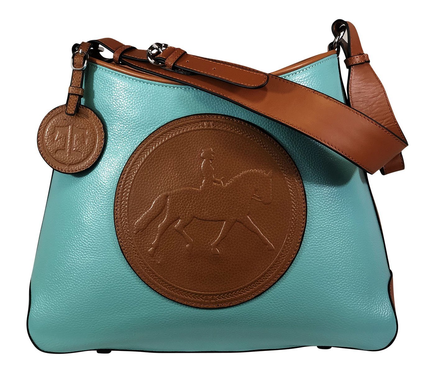Tucker Tweed Leather Handbags Turquoise/Chestnut / Dressage The Tweed Manor Tote: Dressage