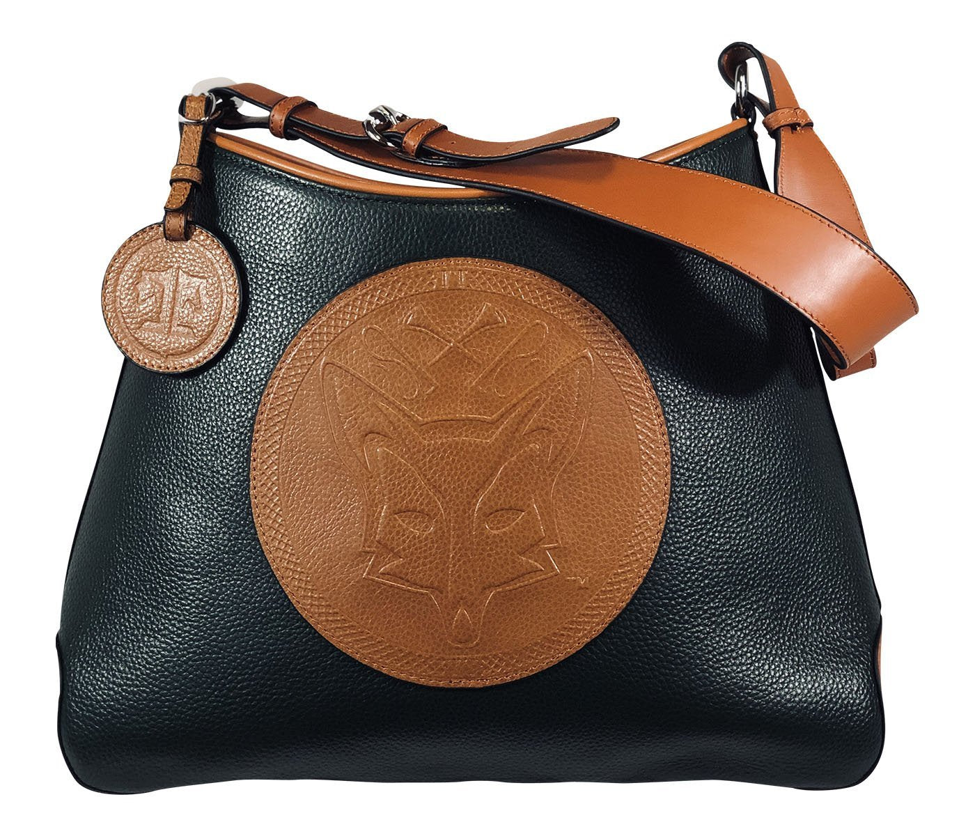 Tucker Tweed Leather Handbags Black/Chestnut / Foxhunting The Tweed Manor Tote: Foxhunting