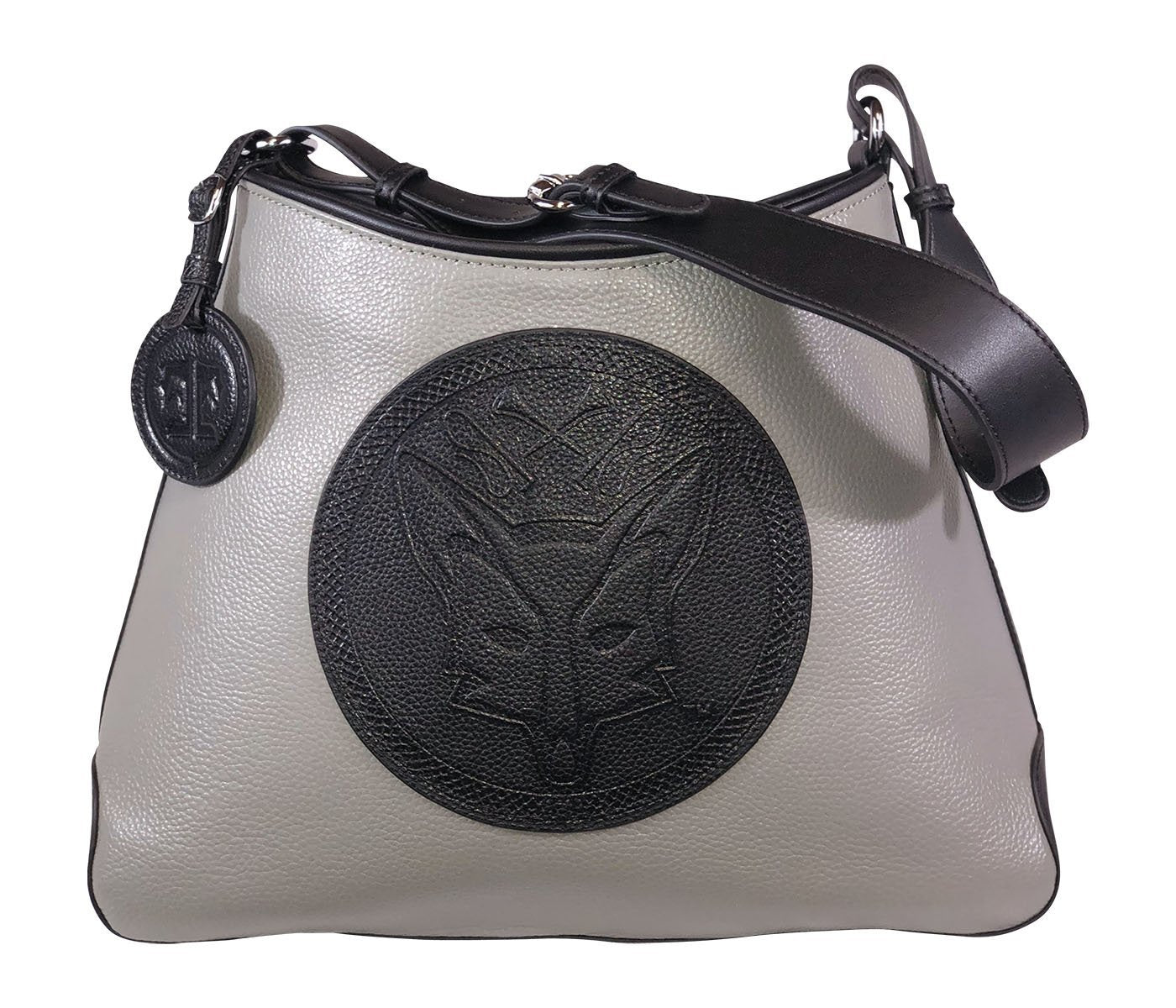 Tucker Tweed Leather Handbags Grey/Black / Foxhunting The Tweed Manor Tote: Foxhunting
