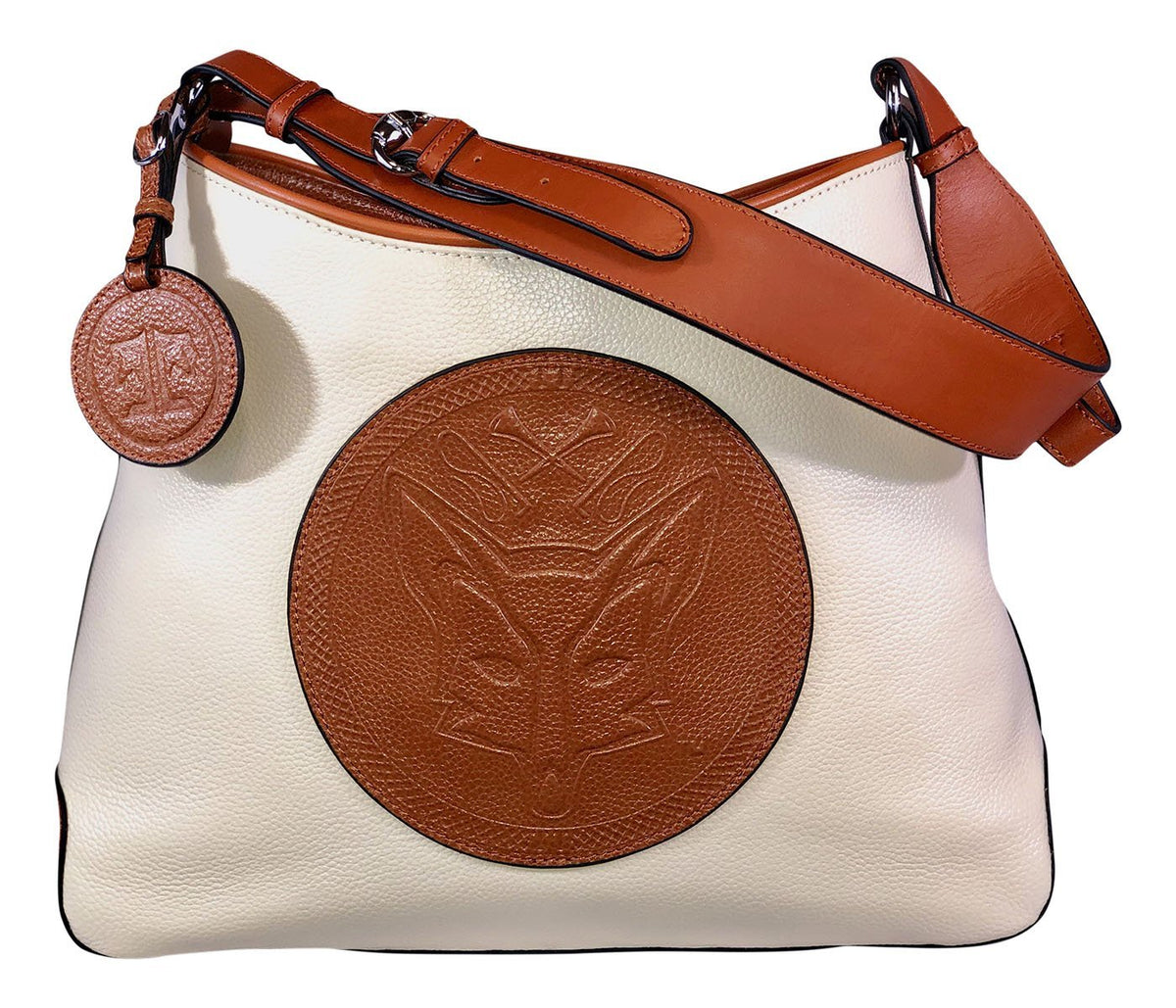 Tucker Tweed Leather Handbags Ivory/Chestnut / Foxhunting The Tweed Manor Tote: Foxhunting