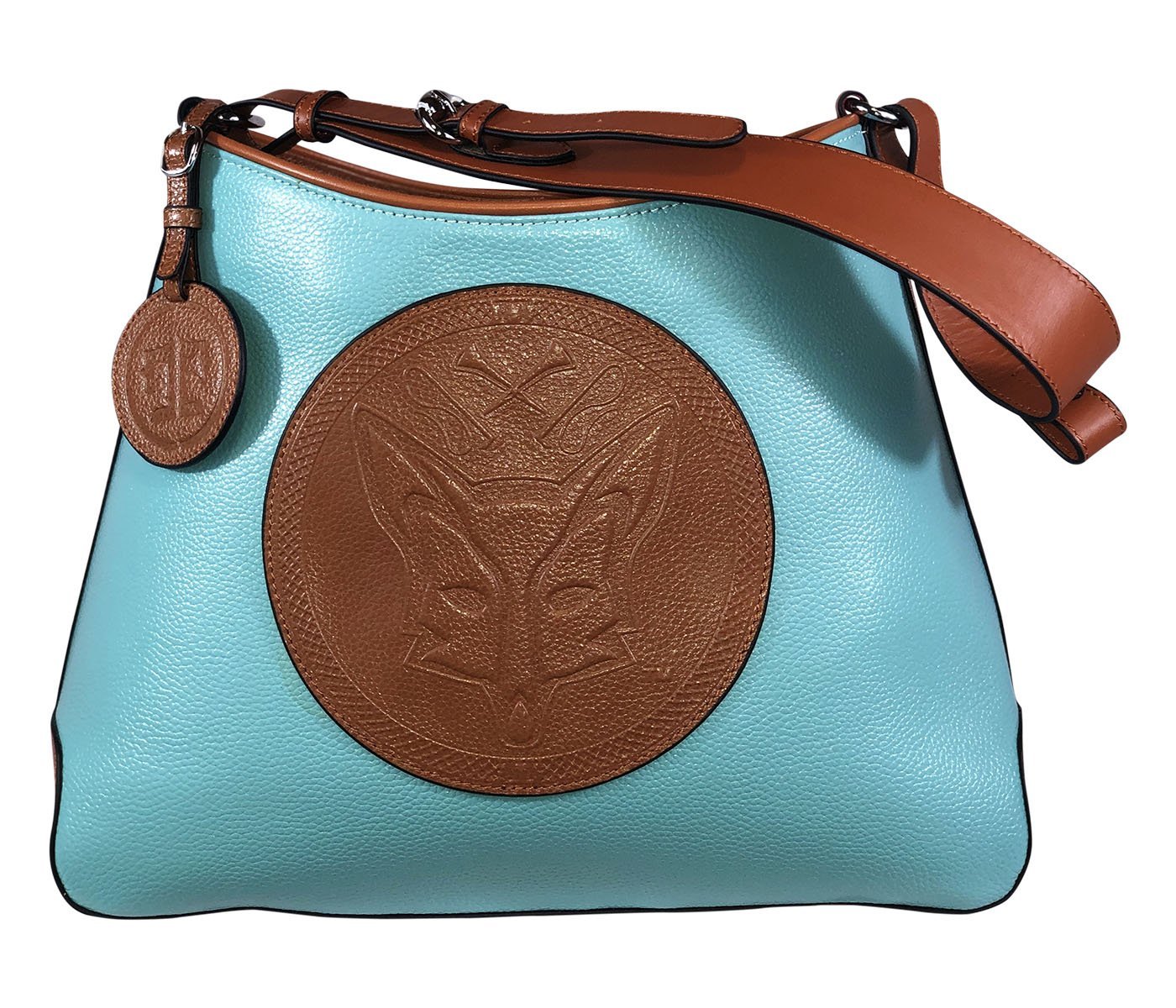 Tucker Tweed Leather Handbags Turquoise/Chestnut / Foxhunting The Tweed Manor Tote: Foxhunting