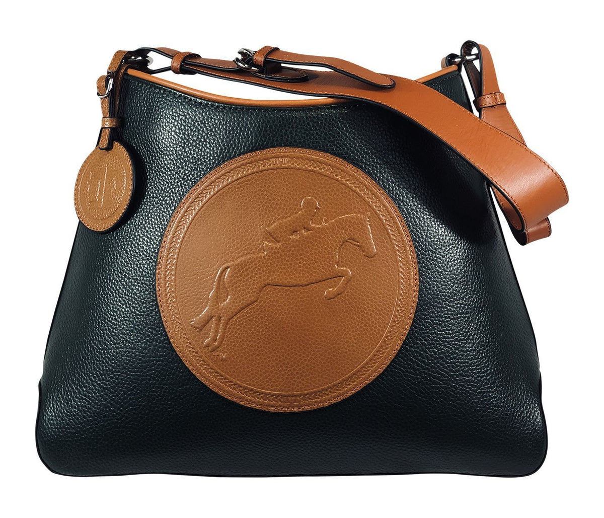Tucker Tweed Leather Handbags Black/Chestnut / Hunter/Jumper The Tweed Manor Tote: Hunter Jumper
