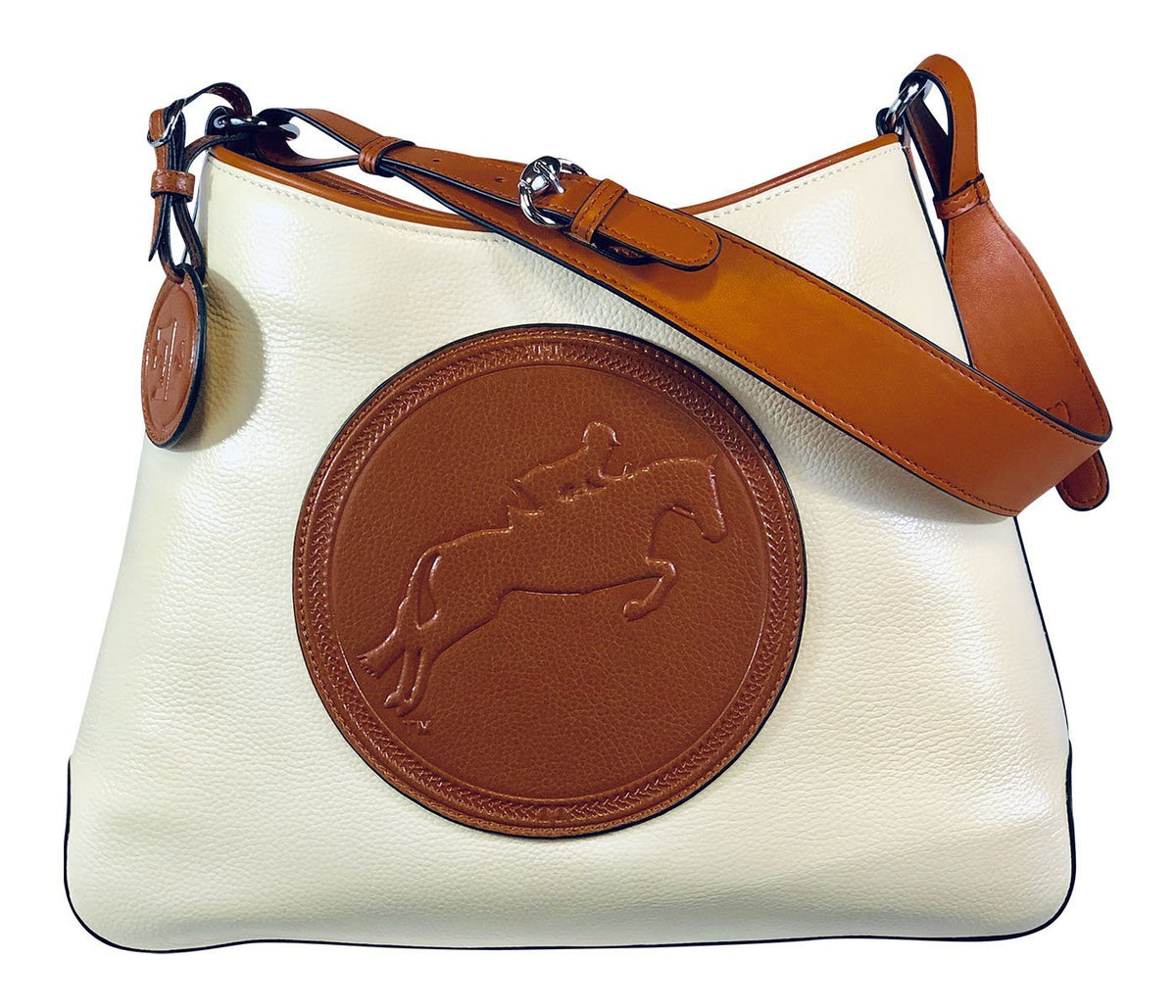Tucker Tweed Leather Handbags Ivory/Chestnut / Hunter/Jumper The Tweed Manor Tote: Hunter Jumper