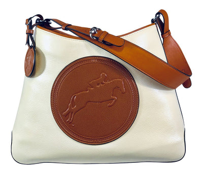 Tucker Tweed Leather Handbags Ivory/Chestnut / Hunter/Jumper The Tweed Manor Tote: Hunter Jumper