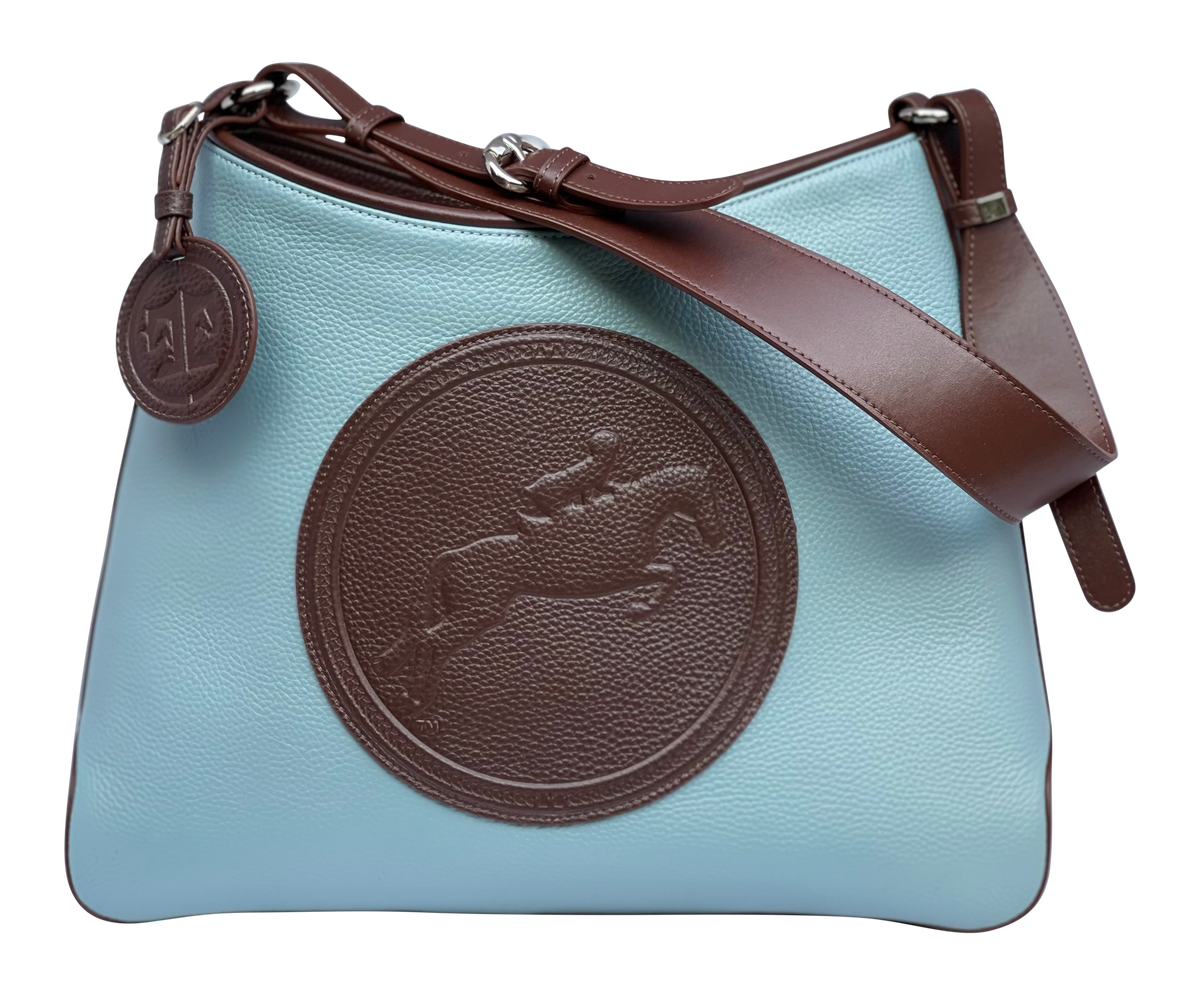Tucker Tweed Leather Handbags Sky Blue/Dark Chocolate / Hunter/Jumper The Tweed Manor Tote: Hunter Jumper