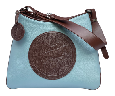 Tucker Tweed Leather Handbags Sky Blue/Dark Chocolate / Hunter/Jumper The Tweed Manor Tote: Hunter Jumper