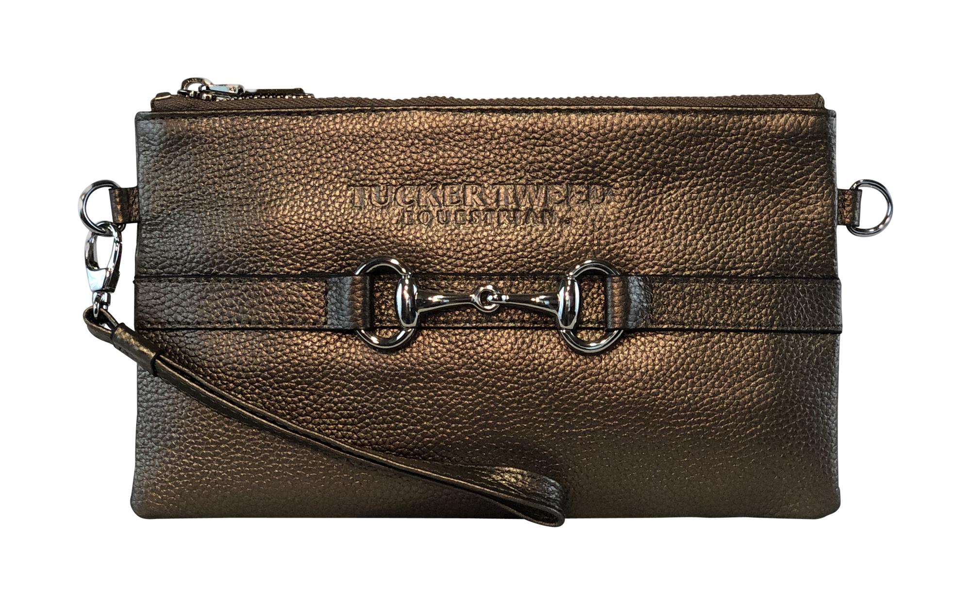 Tucker Tweed Leather Handbags Bronze The Wellington Wristlet