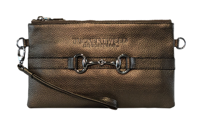 Tucker Tweed Leather Handbags Bronze The Wellington Wristlet