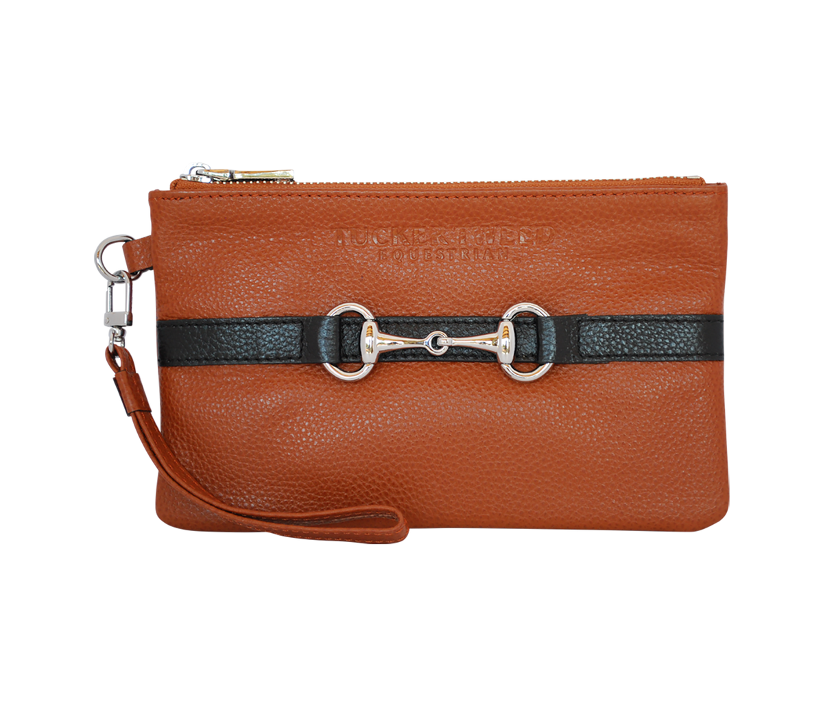 Tucker Tweed Leather Handbags Chestnut/Black The Wellington Wristlet