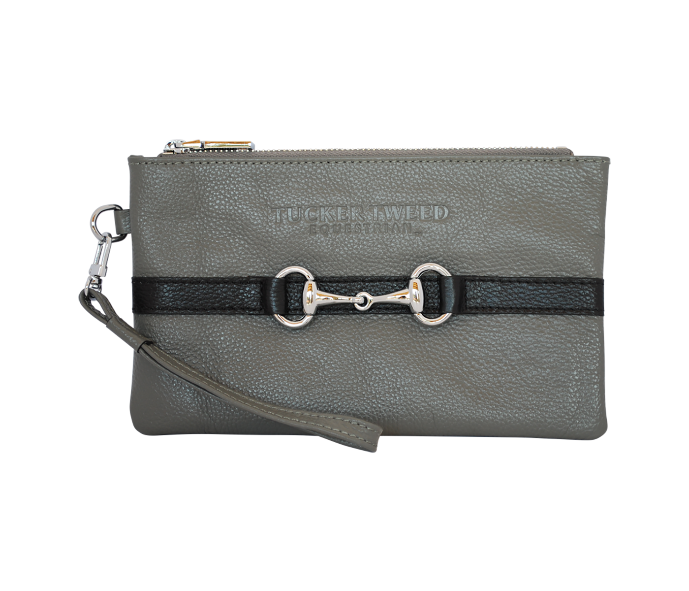 Tucker Tweed Leather Handbags Grey/Black The Wellington Wristlet