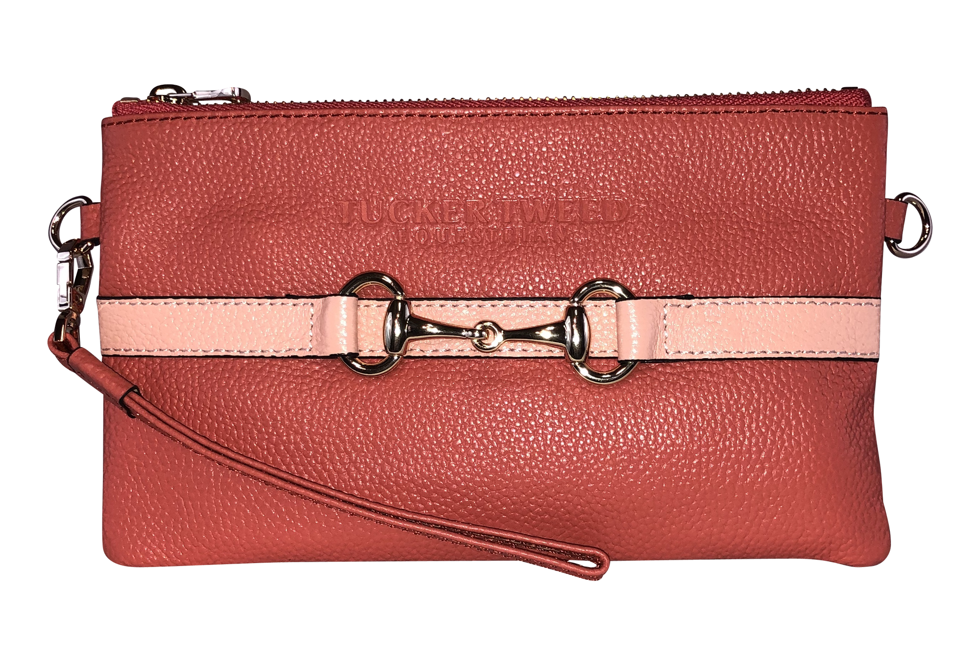 Tucker Tweed Leather Handbags Living Coral/Peach The Wellington Wristlet