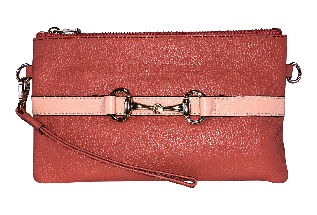 Tucker Tweed Leather Handbags Living Coral/Peach The Wellington Wristlet