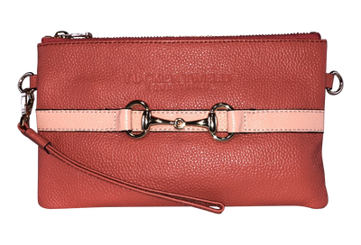 Tucker Tweed Leather Handbags Living Coral/Peach The Wellington Wristlet
