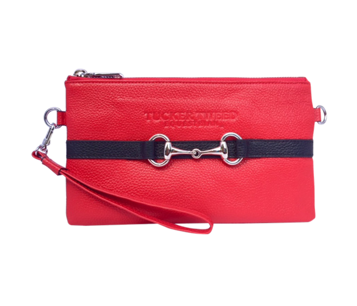 Tucker Tweed Leather Handbags Red/Black The Wellington Wristlet