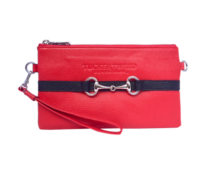 Tucker Tweed Leather Handbags Red/Black The Wellington Wristlet