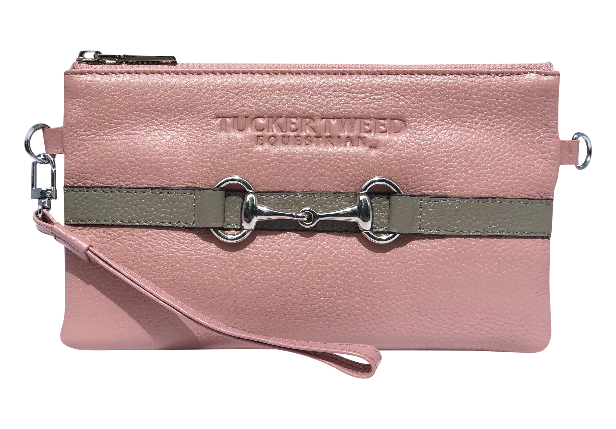 Tucker Tweed Leather Handbags Rosé/Grey The Wellington Wristlet