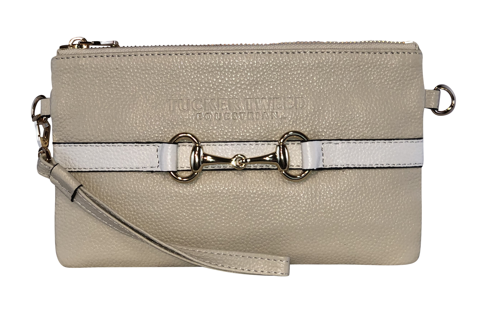 Tucker Tweed Leather Handbags Sand/White The Wellington Wristlet